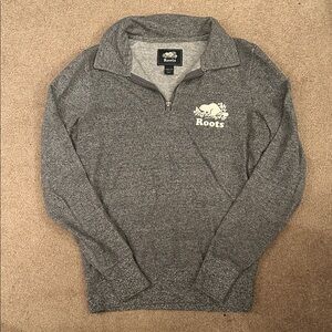 Roots Heather Gray Women's Quarter-Zip Sweatshirt